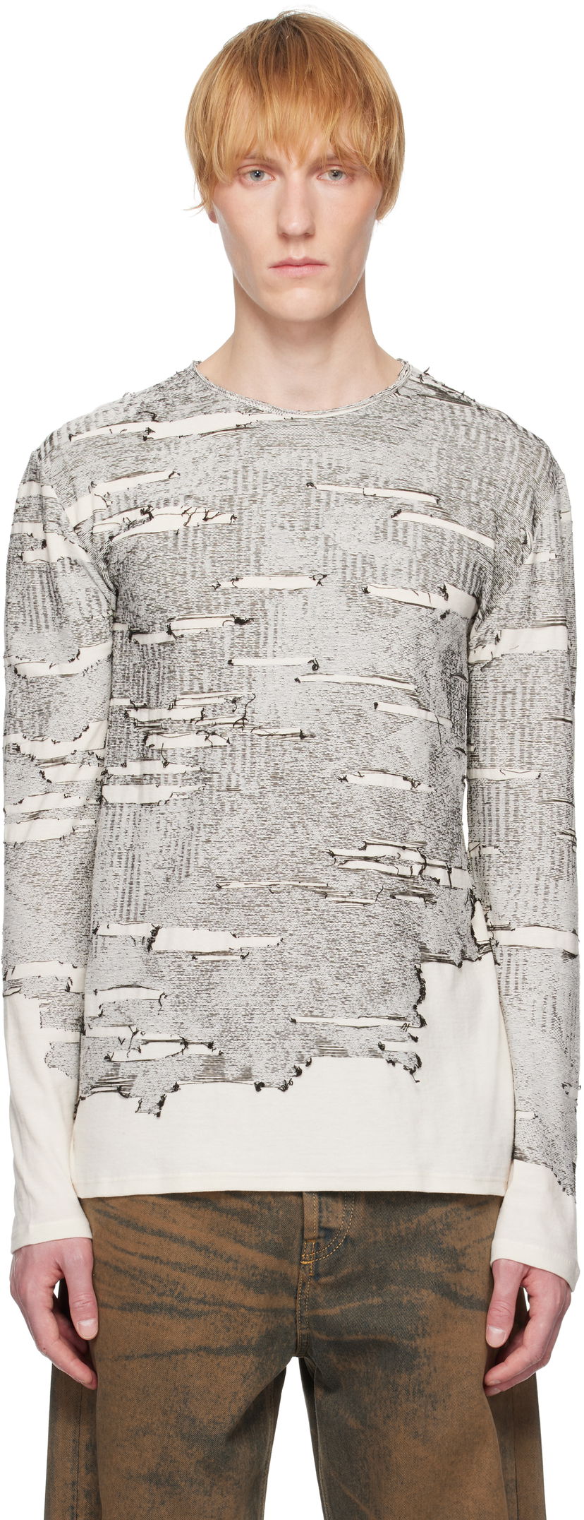 Majica kratkih rukava Diesel Diesel K-Cadmo Long Sleeve T-Shirt Bijela | A18119-0AFBV-129