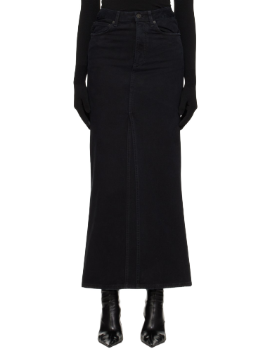 Suknja Balenciaga Vented Denim Maxi Skirt Crna | 744975 TNW11
