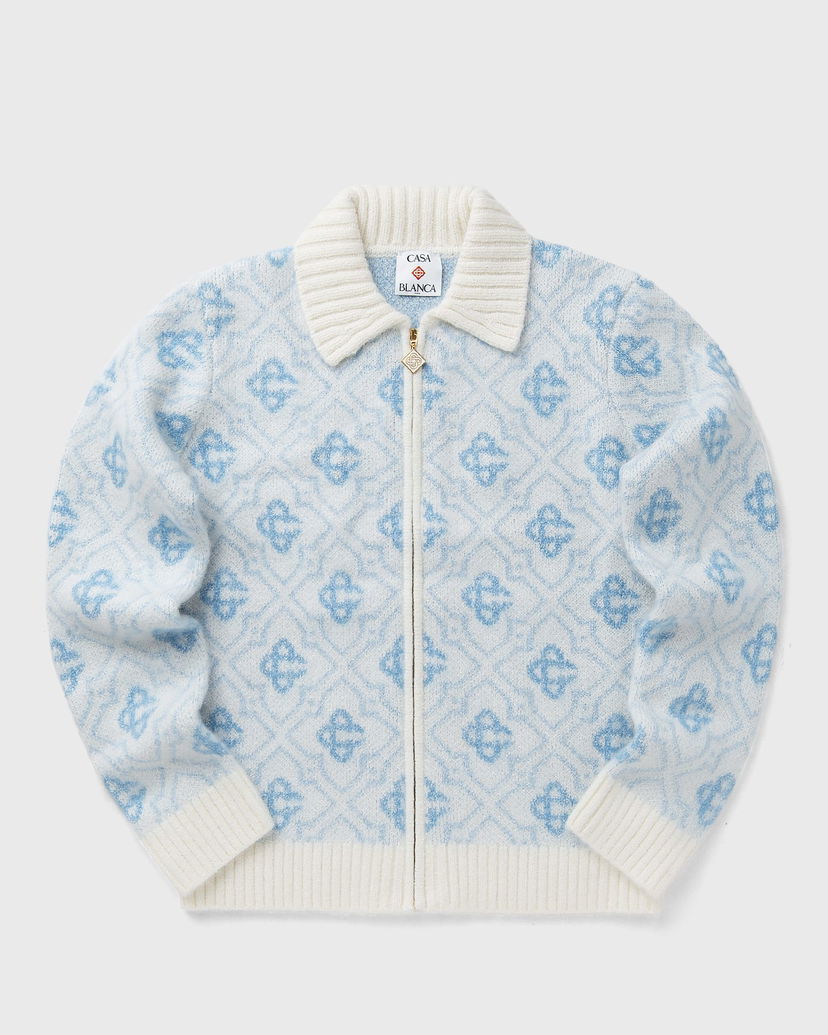 Džemper Casablanca Monogram Zip-Up Knit Sweater Plava | MPF25-KW-1005-01