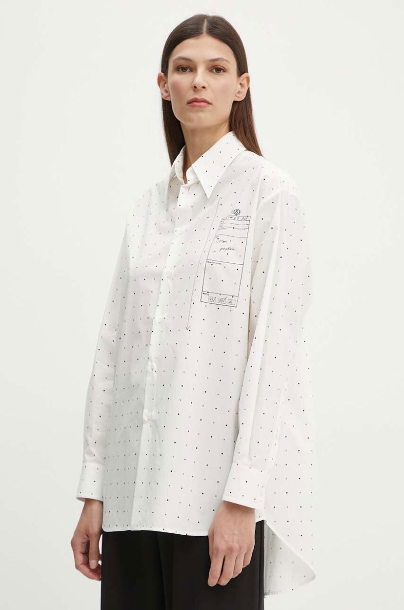 Košulja Maison Margiela MM6 Relaxed Fit Shirt with Sketch Print Bijela | S52DT0014.S78157