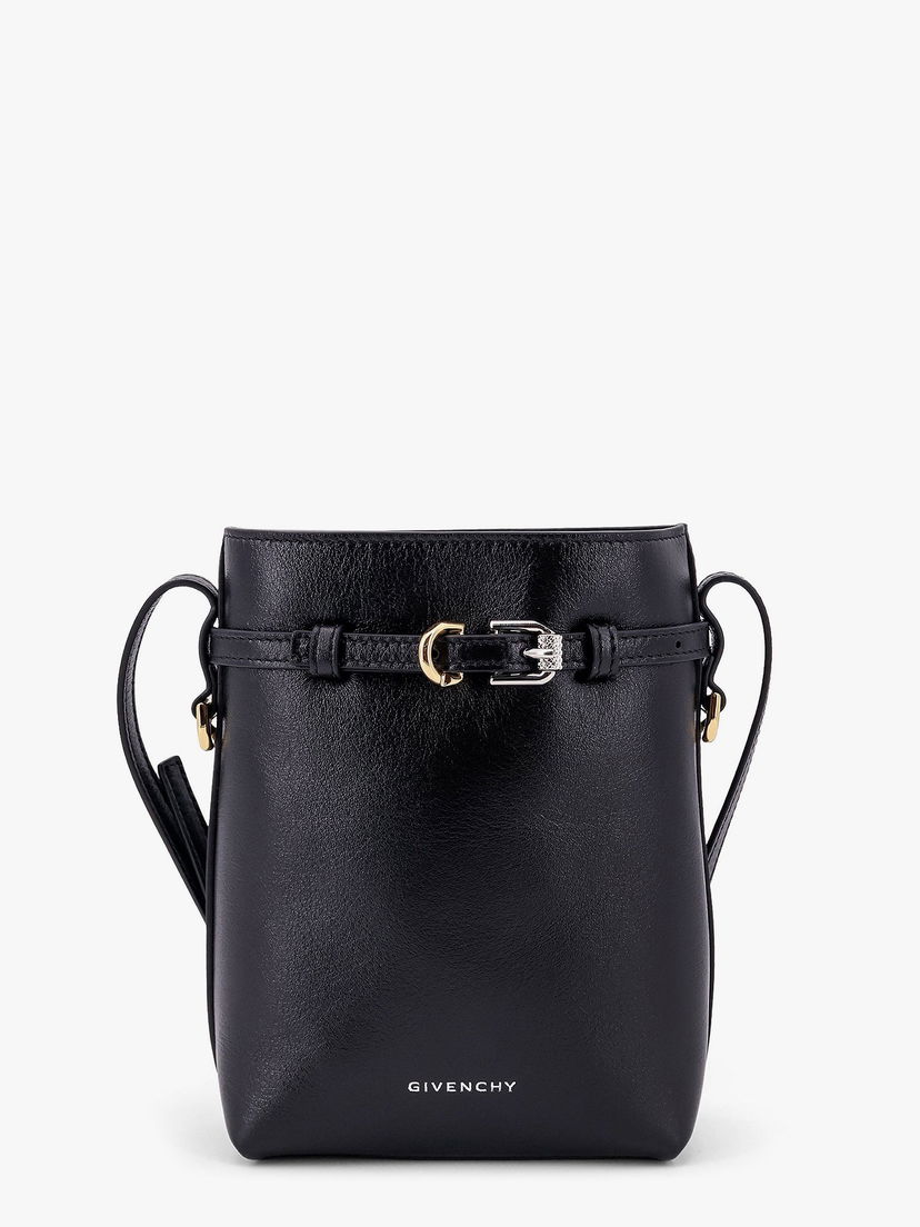 Torba za rame Givenchy Black Leather Phone Crossbody Bag Crna | BB60NAB1Q7001