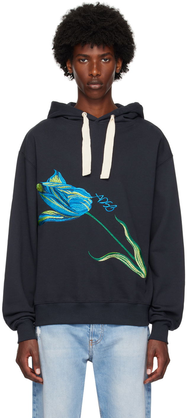 Dukserice Andersson Bell Black Essential 'ADSB' Fiore Hoodie Crna | atb1146u