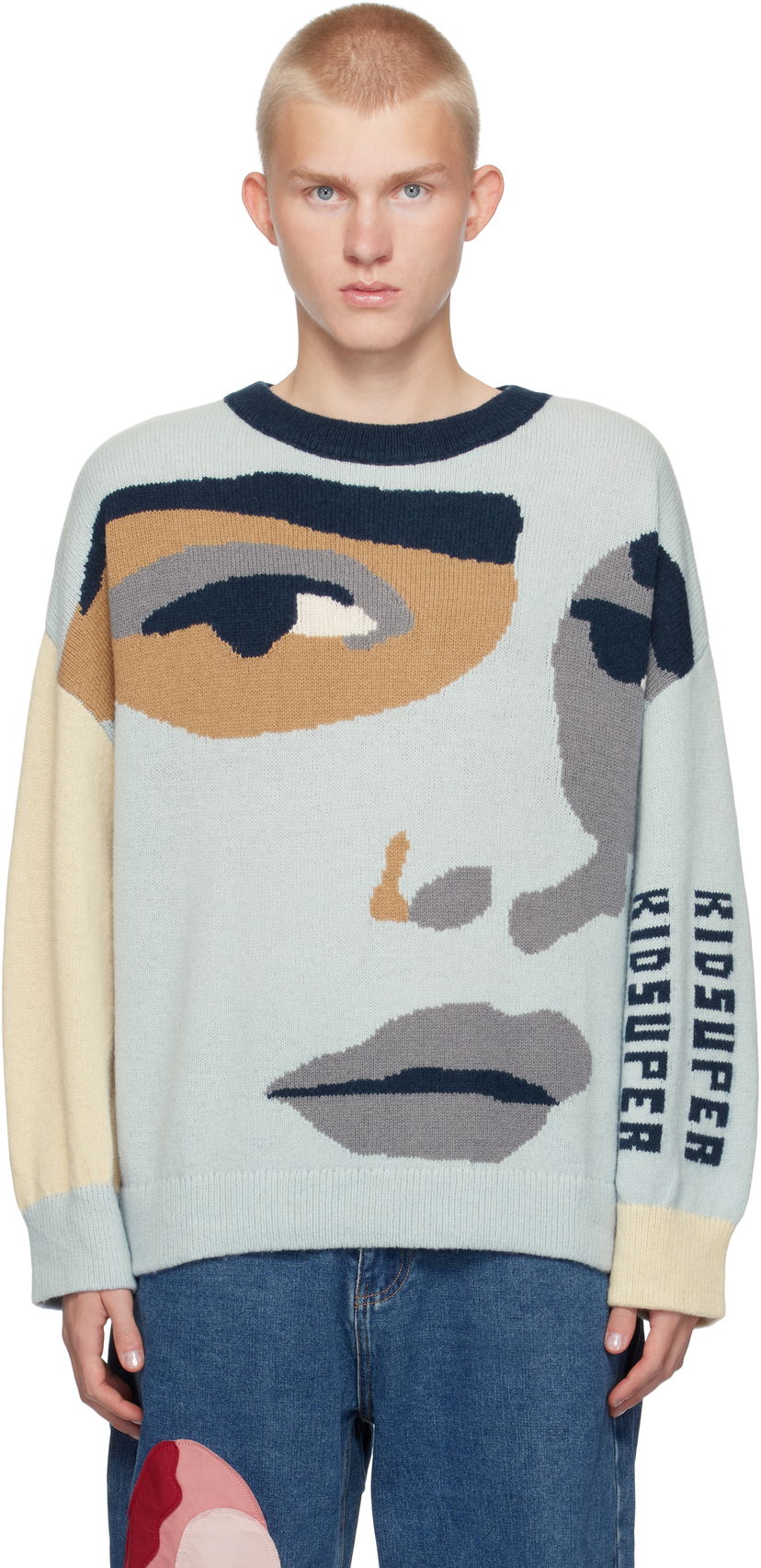 Džemper KidSuper Boxy Face Sweater Plava | AW24-SW-11