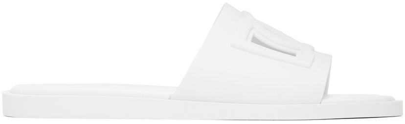 Tenisice i cipele Dolce & Gabbana White Cutout Slides Bijela | CS2215AN994