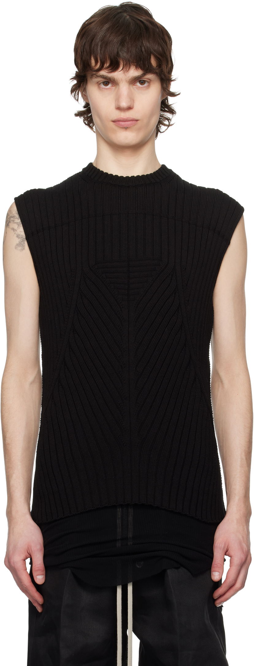 Džemper Rick Owens Rick Owens Hollywood Knit Vest Crna | RU01E5662 KEC