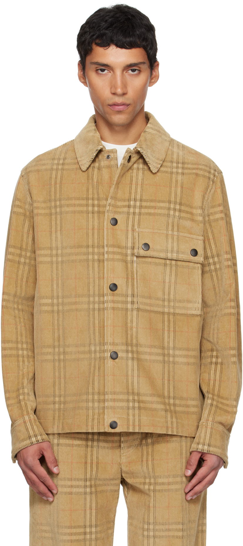 Košulja Burberry Burberry Check Corduroy Overshirt Bež | 8113164