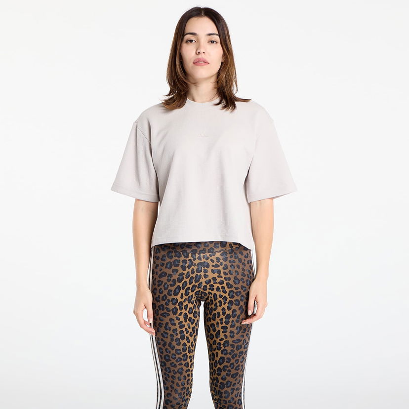 Majica kratkih rukava adidas Performance Yoga Motion Waffle T-Shirt Wonder Alumina Siva | JM4476
