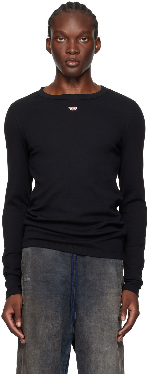 Majica kratkih rukava Diesel Long Sleeve Ribbed T-Shirt Crna | A14951-0EJAI-9XX