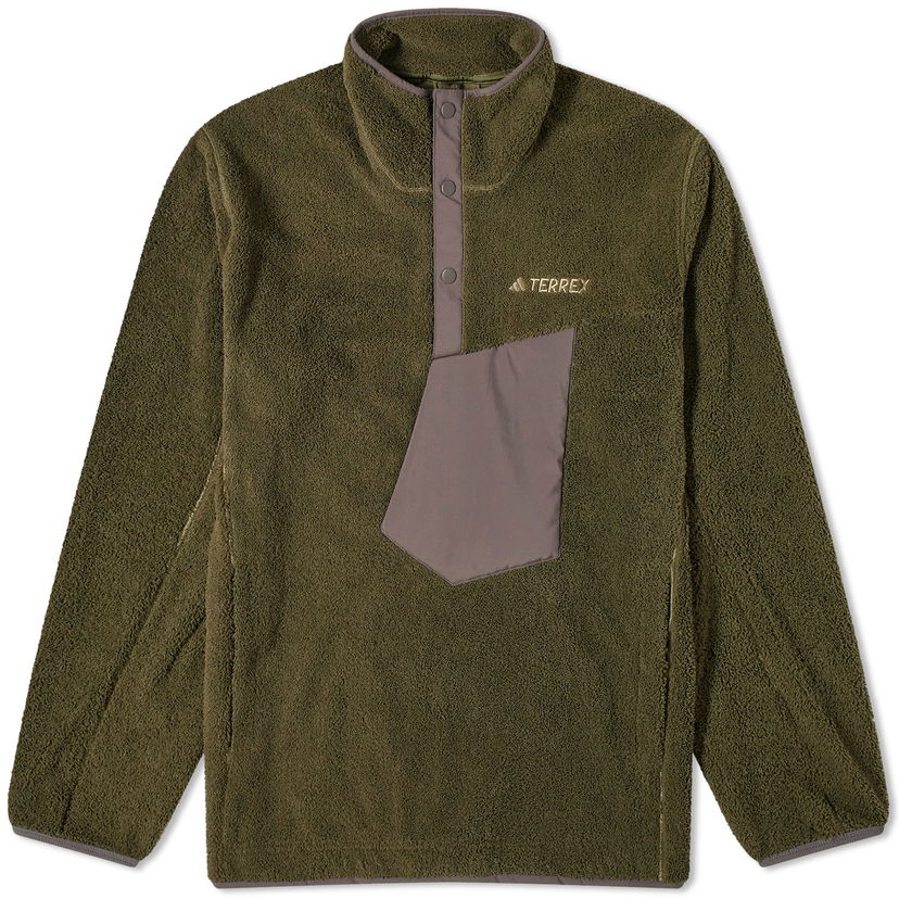 Dukserice adidas Originals XPL PILE SNAP Olive Strata Zelena | IN0011