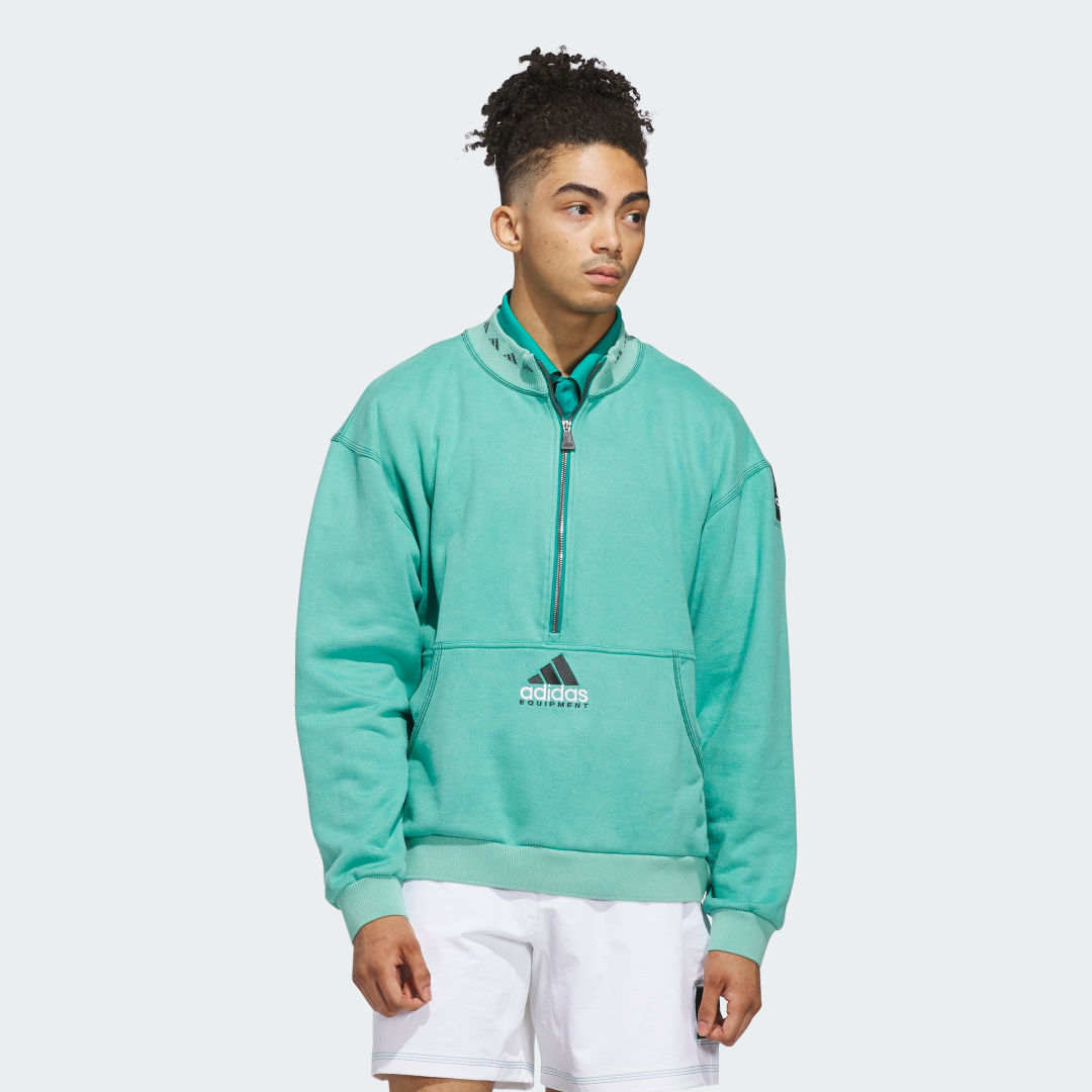 Dukserice adidas Performance Equipment Quarter-Zip Sweatshirt Tirkiz | JW9876, 0