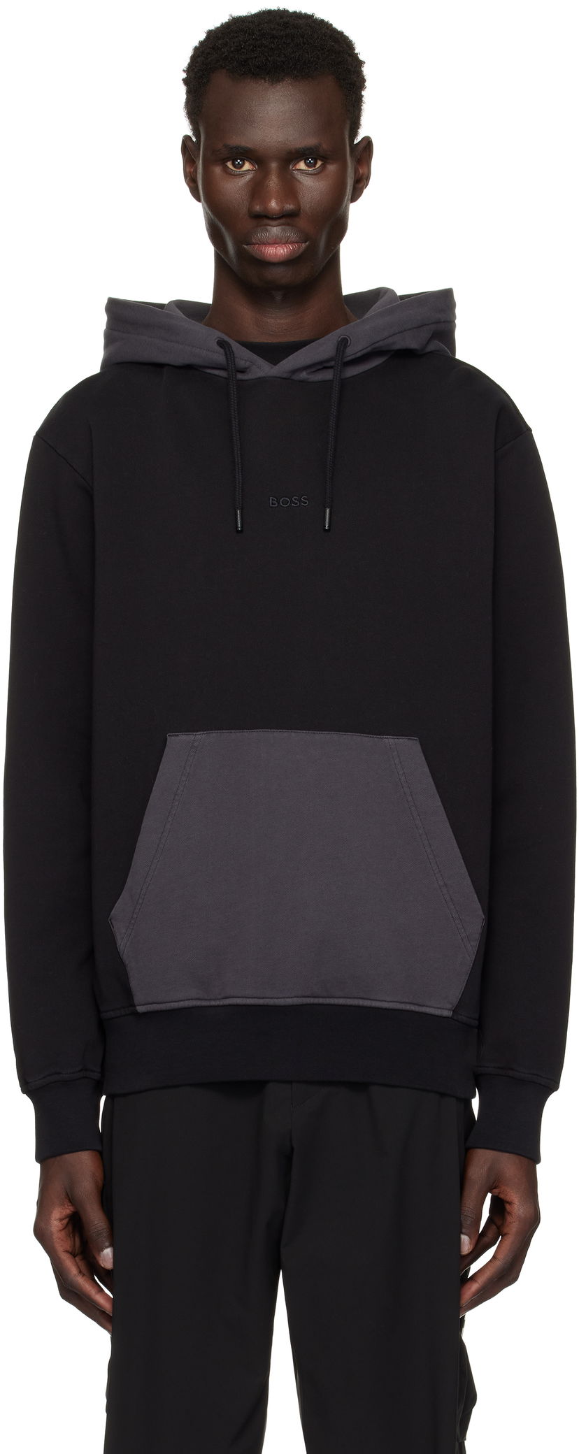 Dukserice BOSS BOSS Embroidered Logo Hoodie Crna | 50531418