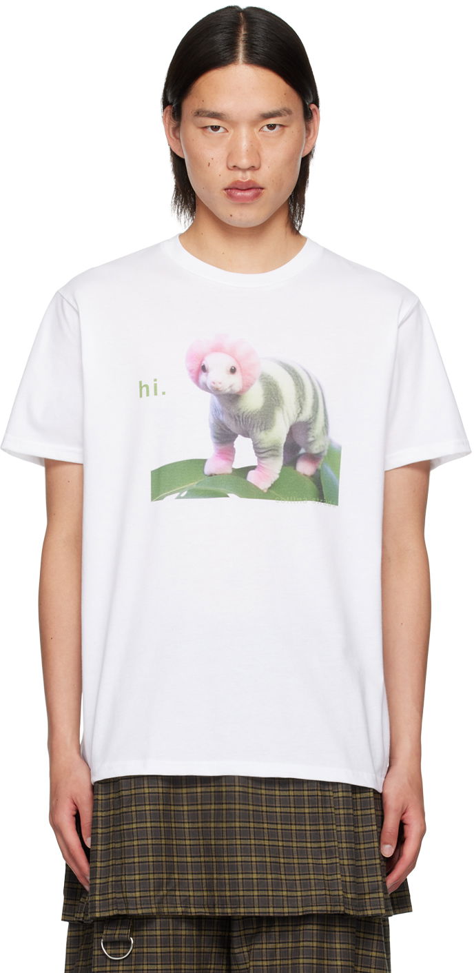 Majica kratkih rukava Collina Strada Collina Strada 'Hi.' Graphic T-Shirt Bijela | XX3203