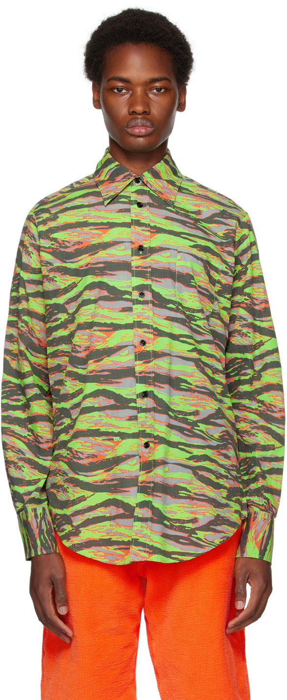 Košulja ERL Abstract Print Long Sleeve Shirt Zelena | ERL06B005