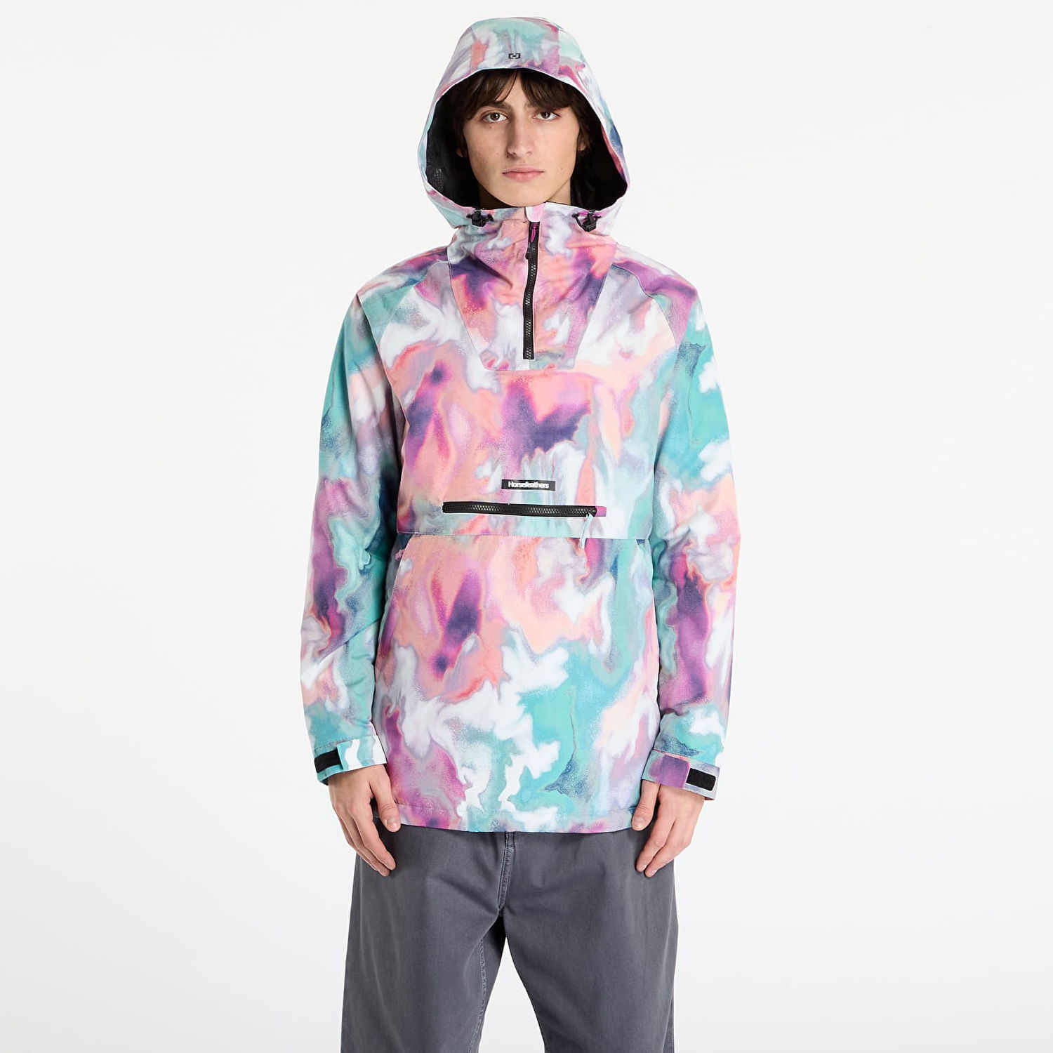 Jakna Horsefeathers Fiora Swirl Print Hooded Anorak Jacket Višebojno | OW230A, 0