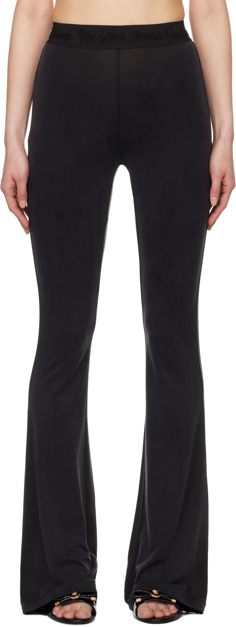 Hlače Versace Versace Jeans Couture Flared Leggings Crna | E78HAC107_EJ0190