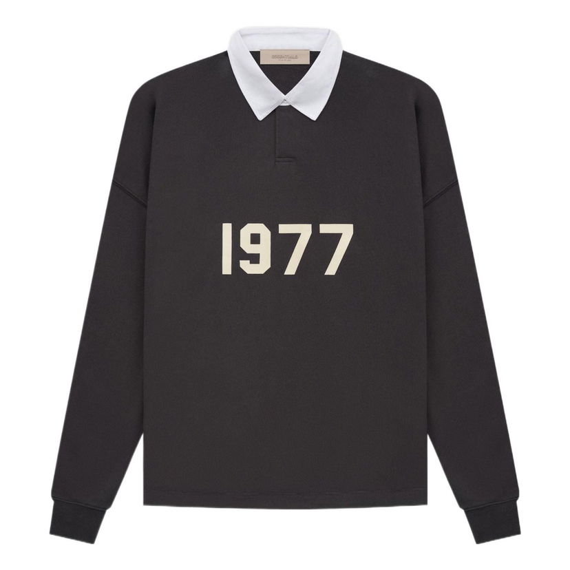 Polo majica Fear of God Essentials 1977 Henley Rugby Polo Crna | FOG-SS22-123