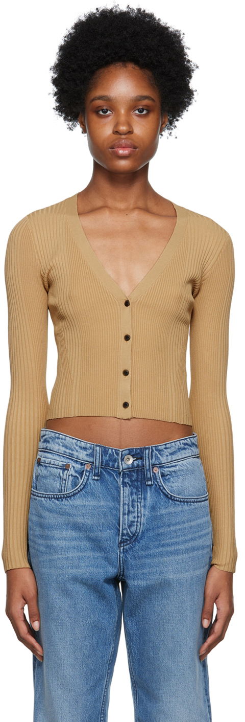 Džemper rag & bone Rib Knit Cardigan Smeđa | WAS22FS038WD38