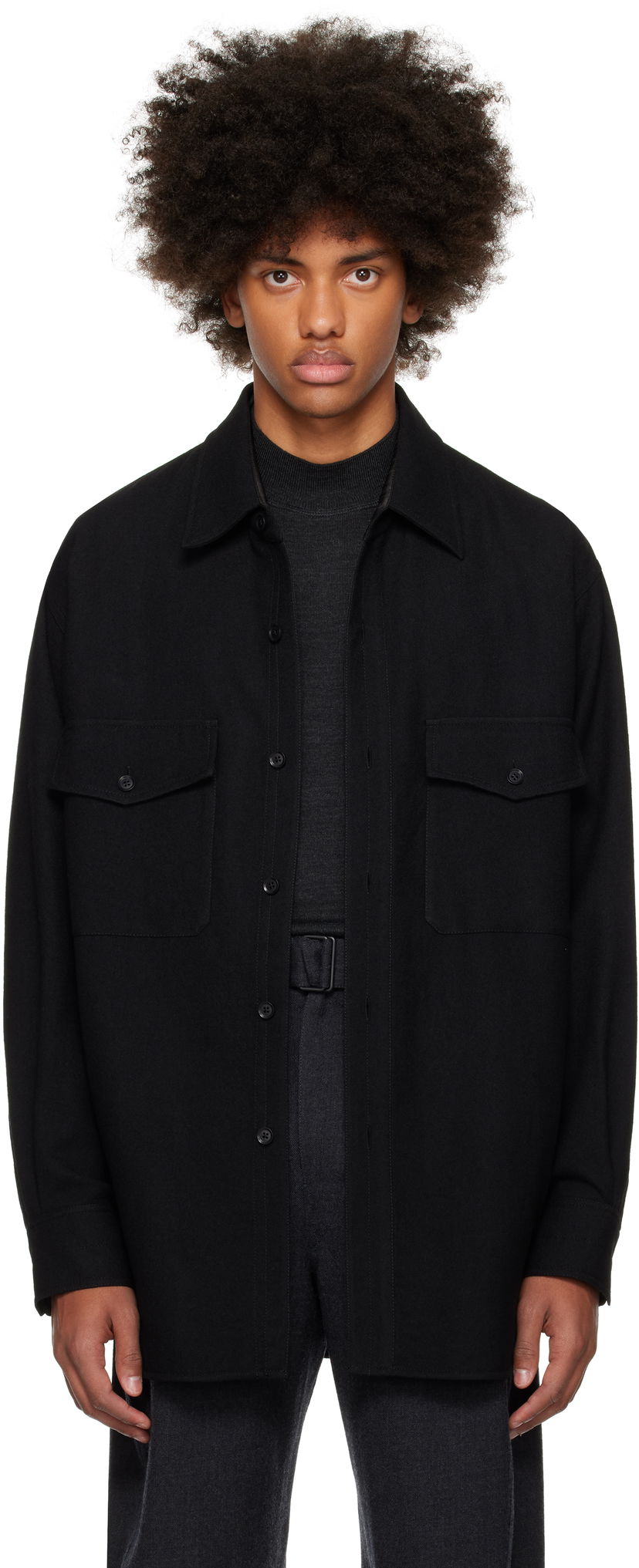 Košulja LEMAIRE Lemaire Two Pockets Overshirt Crna | OV1001 LF608