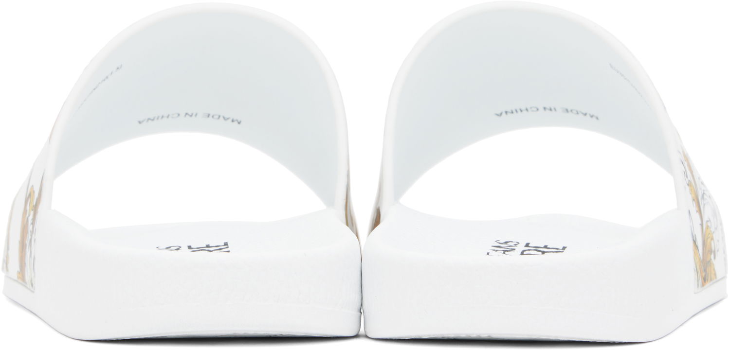 Tenisice i cipele Versace Versace Jeans Couture Outline Barocco Pool Slides Bijela | E78YA3SQ4_EZS365, 1