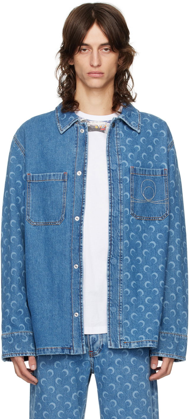 Košulja Marine Serre Marine Serre Moon Laser Denim Jacket Plava | MSI033A CDEN0001