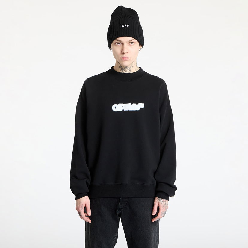 Dukserice Off-White Off-White Spray Arrow Skate Crewneck Crna | OMBA054S25FLE0041001