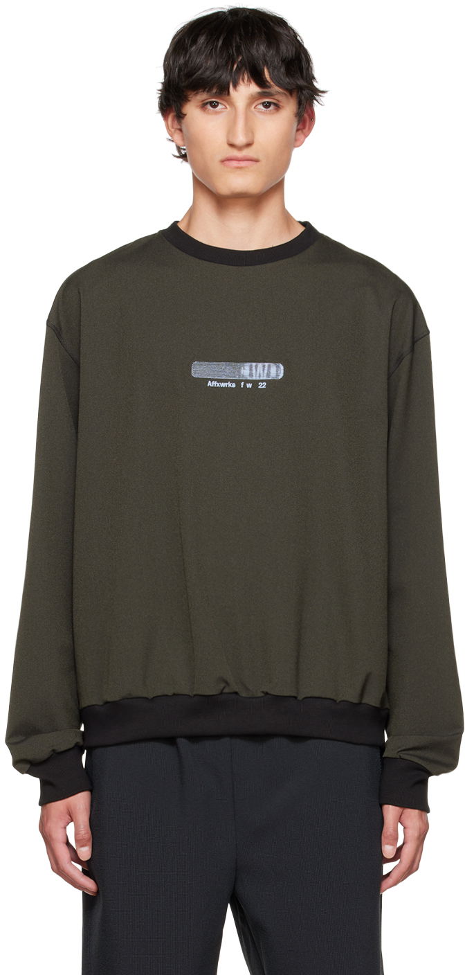 Dukserice AFFXWRKS Logo-Print Relaxed-Fit Sweatshirt Zelena | FW22ML01