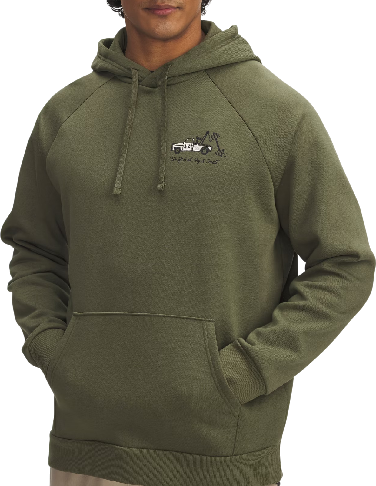 Dukserice Under Armour Rival Fleece Hooded Sweatshirt with 'We lift it all' Design Zelena | 6003955-390, 0