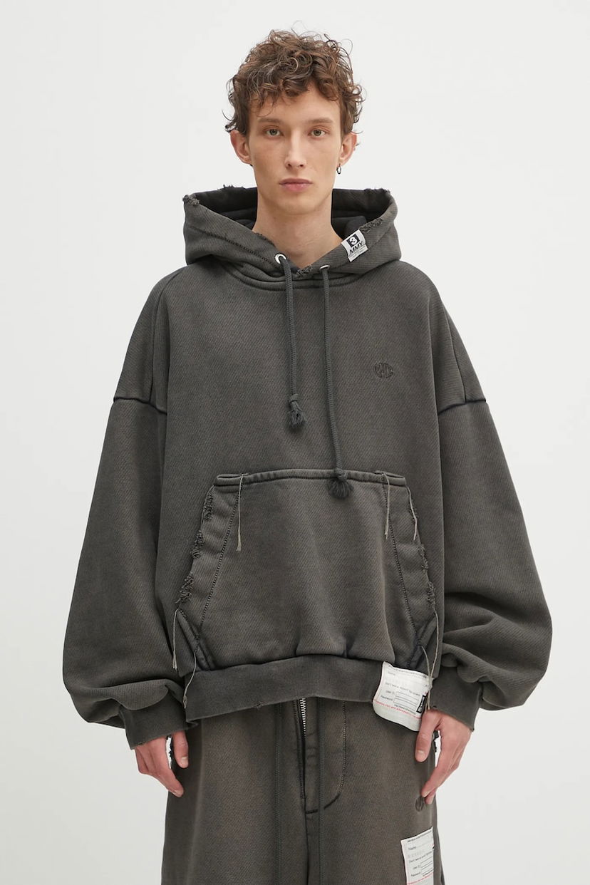 Dukserice Maison MIHARA YASUHIRO Maison MIHARA YASUHIRO Amateur Sewn Wide Back Hoodie Siva | A14HD522
