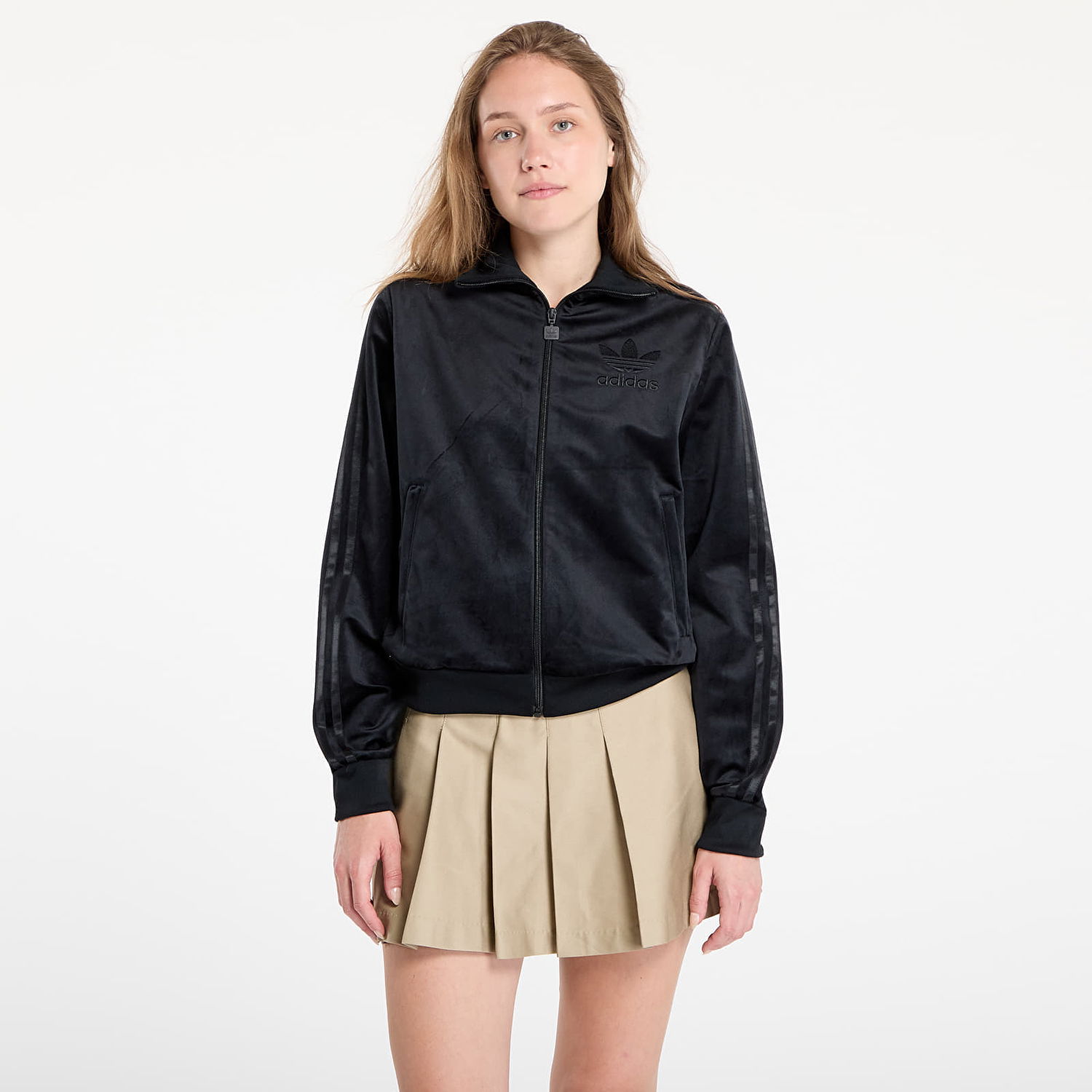 Dukserice adidas Originals Adicolor Velour Track Top Crna | JY2592, 0