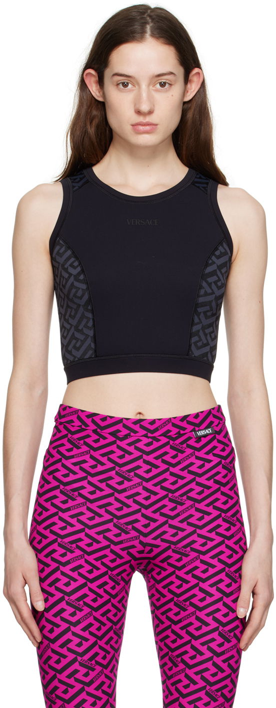 Majica bez rukava Versace Versace Greca Sports Bra Crna | 1008682_1A06230_1B000