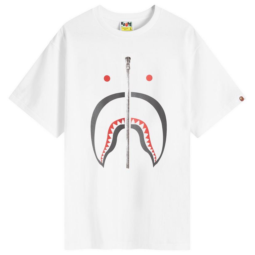 Majica kratkih rukava BAPE A Bathing Ape Men's Shark T-Shirt in White, Size Large | END. Clothing Bijela | 001TEK301003M-WHT