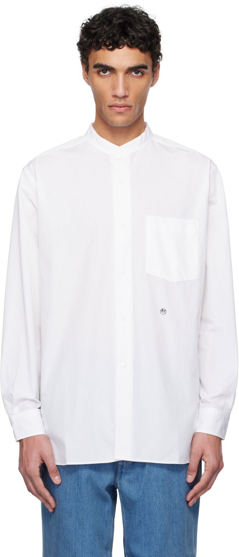 Košulja NANAMICA Nanamica Band Collar Shirt Bijela | S25SG092U