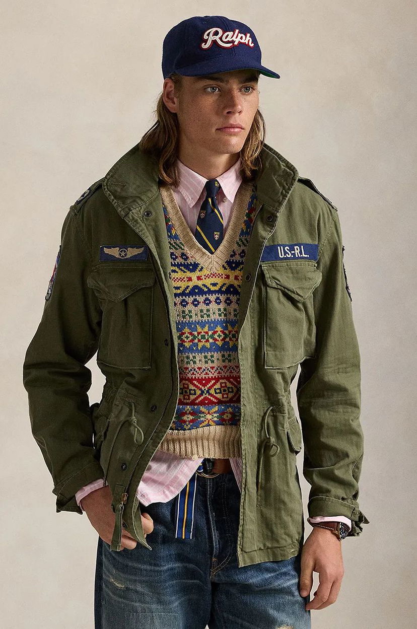 Prsluk Polo by Ralph Lauren Green Cotton Field Jacket Bež | 710961616