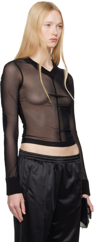 Džemper Maison Margiela MM6 Maison Margiela Elastic Jersey Mesh Long Sleeve Top Crna | S62NH0039 S24423, 1