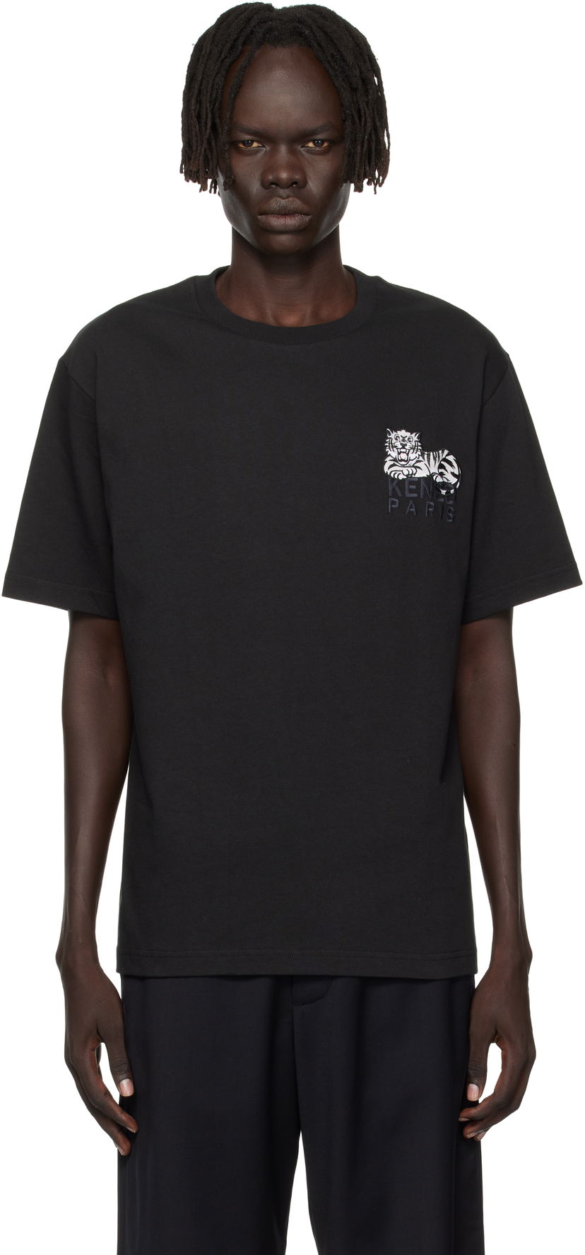 Majica kratkih rukava KENZO Kenzo Paris 'KENZO Happy Tiger' Embroidered T-Shirt Crna | FF65TS2554SI