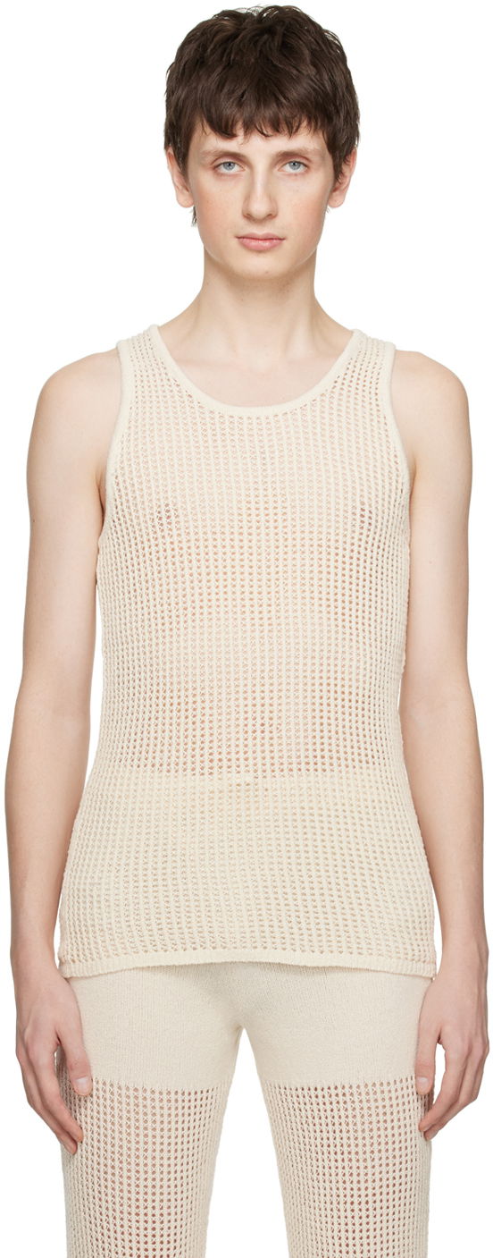 Majica bez rukava Nanushka Off-White Zev Tank Top Bež | NM22BCTP00371
