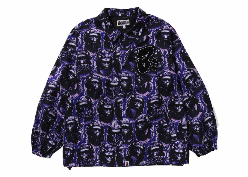 Jakna BAPE BAPE Ape Head Graffiti Coach Jacket Purple Ljubičasta | 1J80-140-005