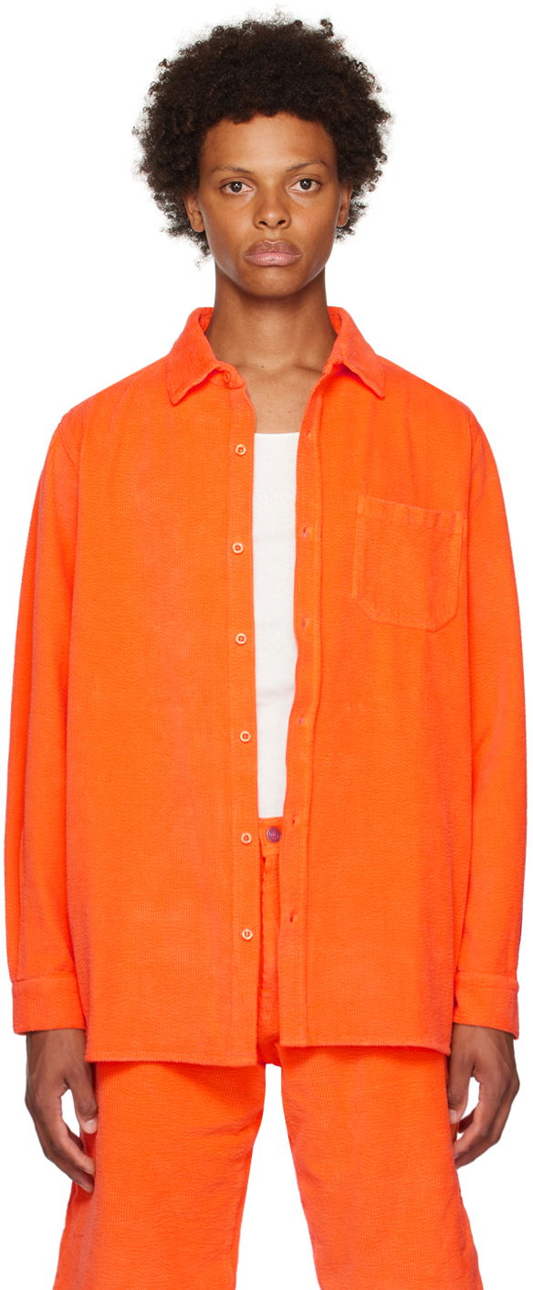 Košulja ERL Spread Collar Corduroy Shirt Narančasta | ERL06B002