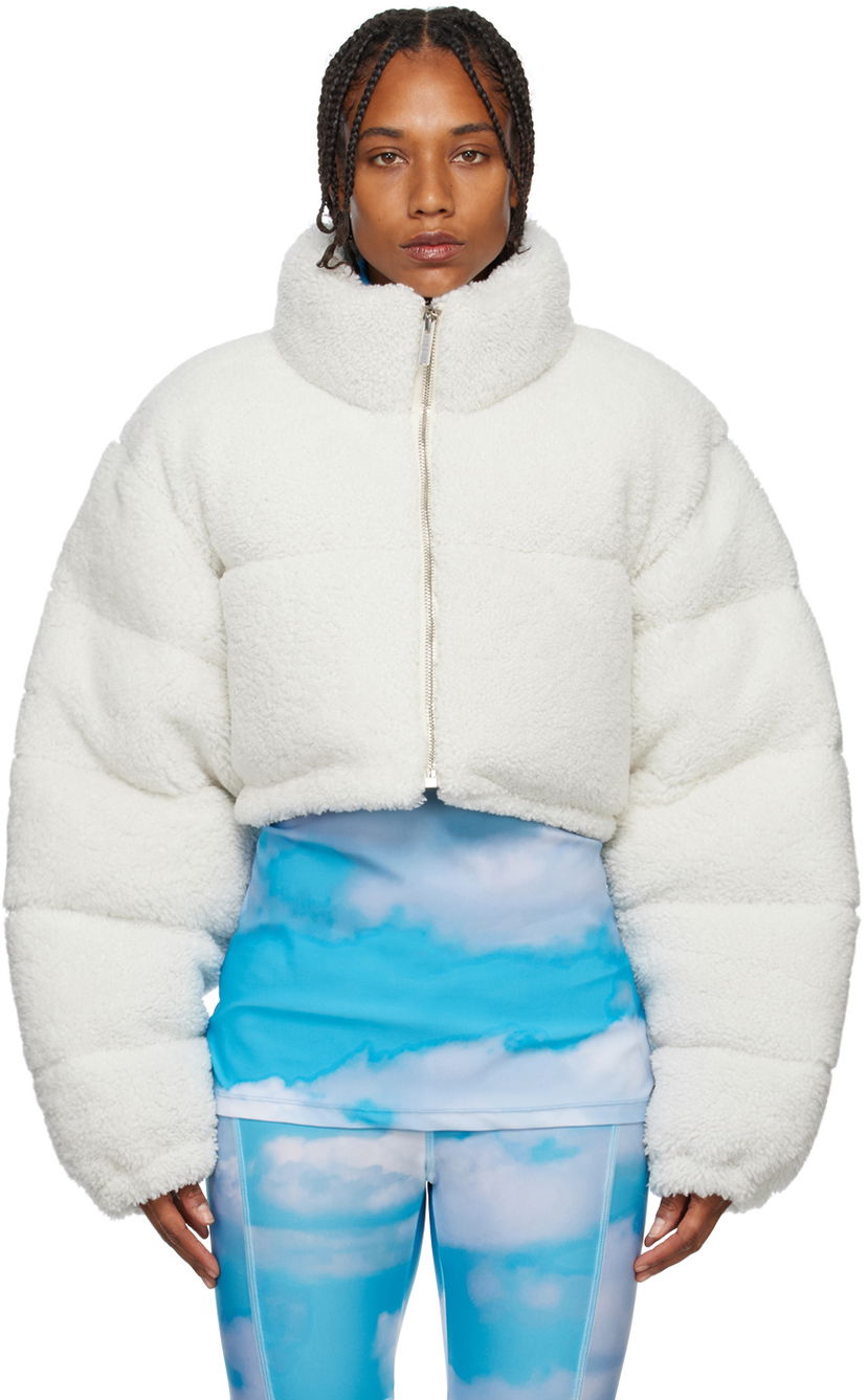 Bomber jakna VETEMENTS Cropped Shearling Jacket Bijela | VL14JA180C