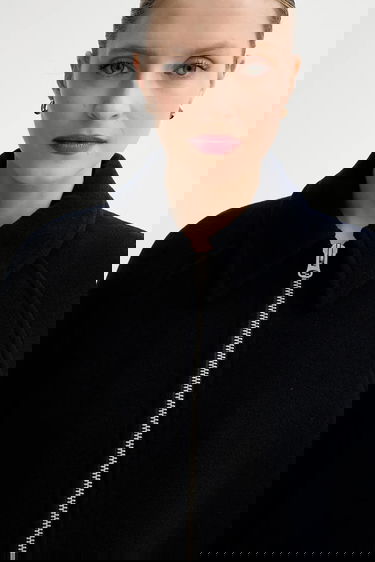 Jakna Samsoe Samsoe ALMA Wool Cape Jacket Tamnoplava | F23300184, 4