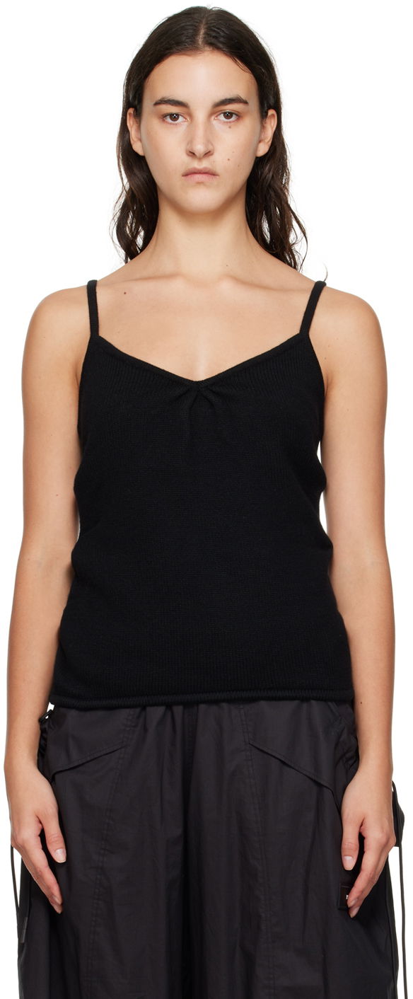 Majica bez rukava We11done We11done V-Neck Knit Camisole Crna | WD-KT3-23-607-W-BK