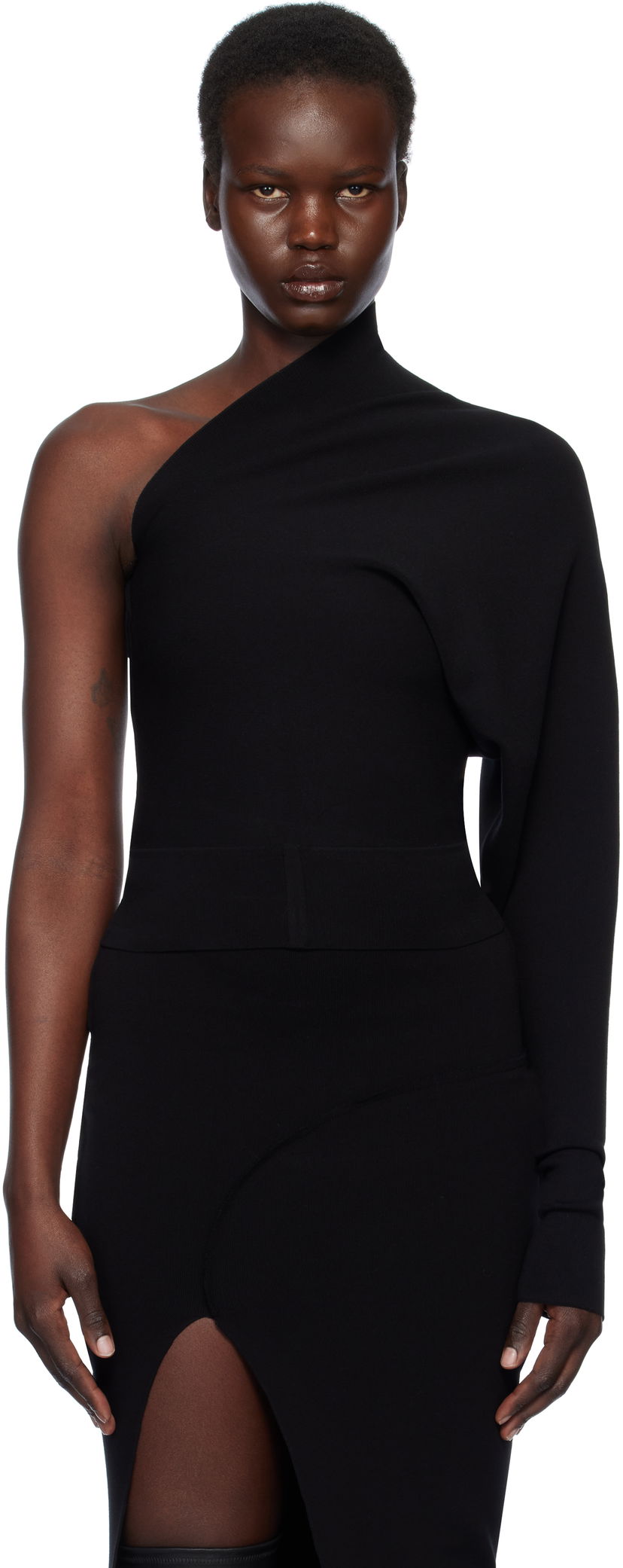 Haljina Rick Owens Rick Owens Hollywood One Shoulder Asymmetrical Top Crna | RP01E7691 KST