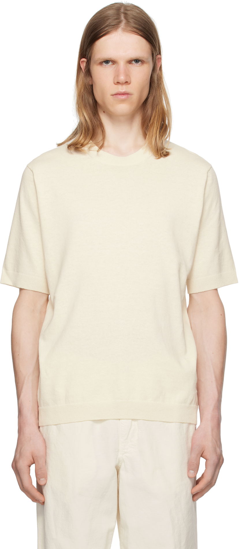 Majica kratkih rukava NORSE PROJECTS Norse Projects Rhys Cotton Linen T-Shirt Bijela | N45-0600