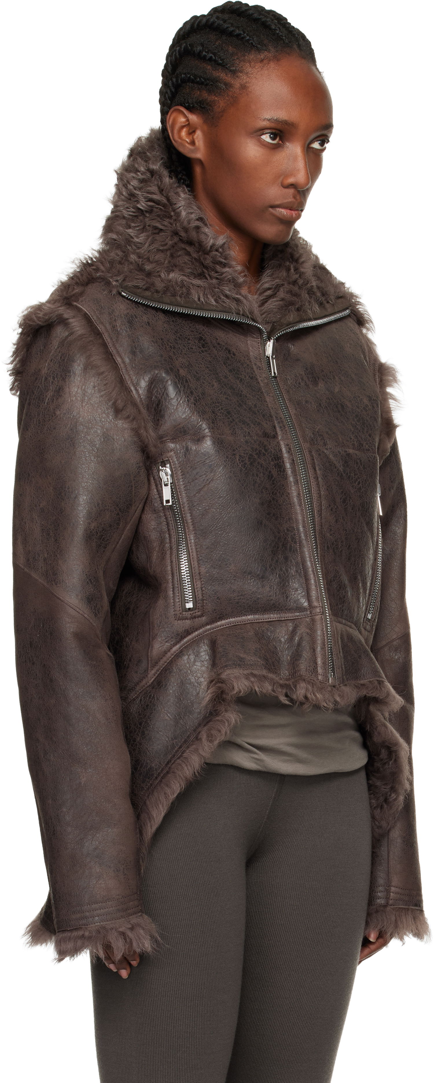 Jakna Rick Owens Concordians Exploder Reversible Shearling Jacket Smeđa | RP02E4722 LSHTR, 1
