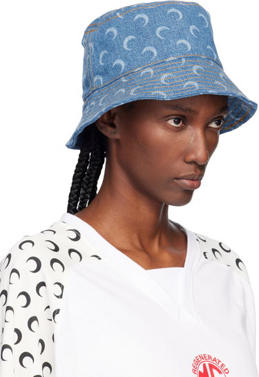 Šešir Marine Serre Marine Serre Moon Laser Denim Bucket Hat Plava | UHG030ACDEN0002, 1