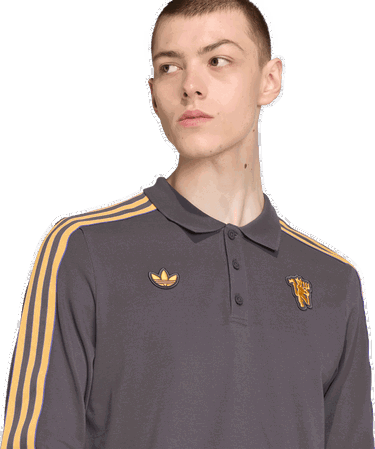 Polo majica adidas Originals Manchester United Icon Long Sleeve Polo Shirt Siva | jn2822, 3