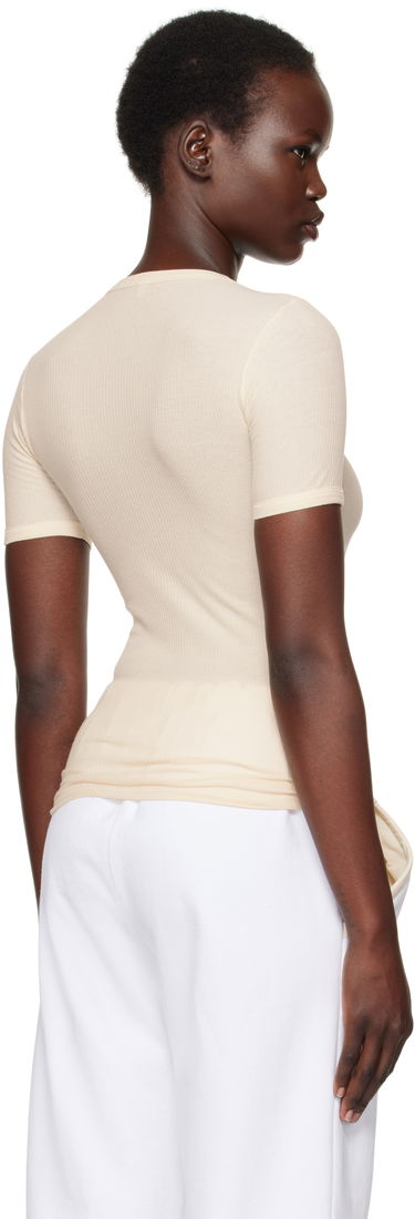 Majica kratkih rukava Baserange Baserange Tower Cutout Ribbed T-Shirt Bež | TOTWS-RB-SP25, 2