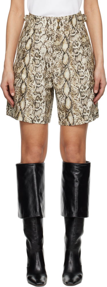Kratke hlače ISABEL MARANT Isabel Marant Felize Printed Leather Shorts Bež | SH0213FA-C1C01I, 0