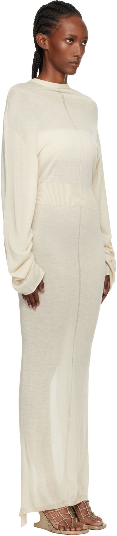 Haljina Rick Owens Concordians Knit Hooded Maxi Dress Bež | RP02E4649 M, 1