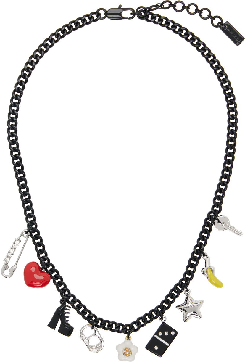 Ogrlica Marc Jacobs Marc Jacobs 'The Collector Charm' Chain Necklace with Charms Crna | 2P5JNC001J24